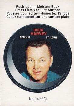 1968-69 O-Pee-Chee - Puck Stickers #14 Doug Harvey  Front