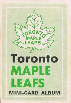 1969-70 O-Pee-Chee - Mini-Card Albums #NNO Toronto Maple Leafs Front