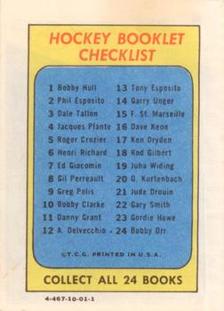 1971-72 Topps - Booklets #1 Bobby Hull Back