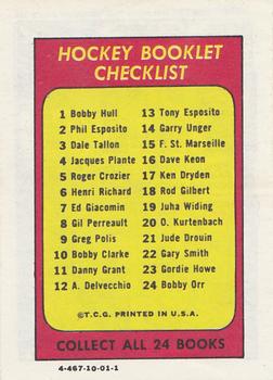 1971-72 Topps - Booklets #10 Bobby Clarke Back