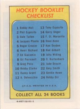 1971-72 Topps - Booklets #5 Roger Crozier  Back