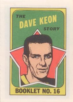 1971-72 Topps - Booklets #16 Dave Keon  Front