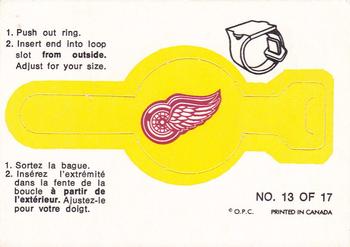 1973-74 O-Pee-Chee - Team Crest Rings #13 Detroit Red Wings  Front