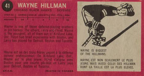 1964-65 Topps #41 Wayne Hillman Back