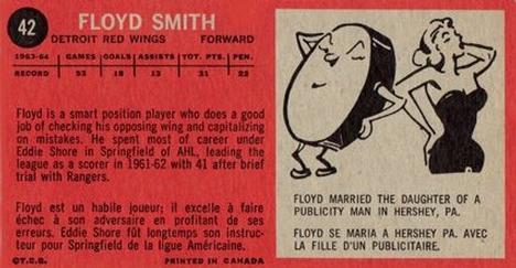 1964-65 Topps #42 Floyd Smith Back