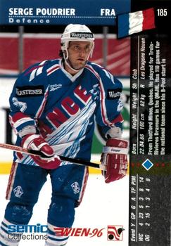 1996 Semic Collections Wien-96 #185 Serge Poudrier Back