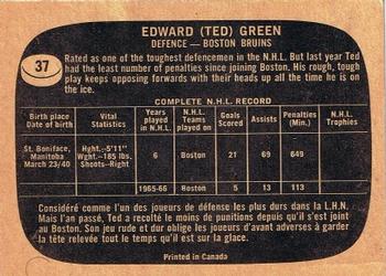 1966-67 Topps #37 Ted Green Back