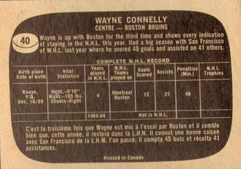 1966-67 Topps #40 Wayne Connelly Back
