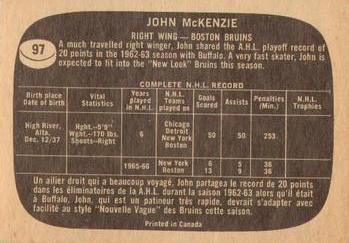 1966-67 Topps #97 John McKenzie Back