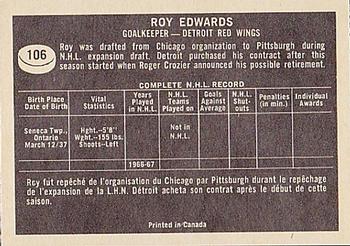 1967-68 Topps #106 Roy Edwards Back