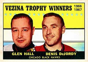 1967-68 Topps #65 Glenn Hall / Denis DeJordy Front