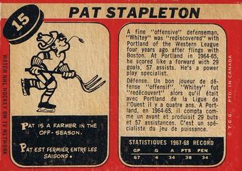 1968-69 O-Pee-Chee #15 Pat Stapleton Back