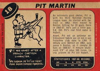 1968-69 O-Pee-Chee #18 Pit Martin Back