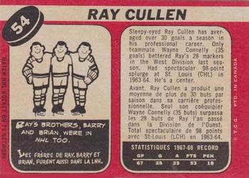 1968-69 O-Pee-Chee #54 Ray Cullen Back