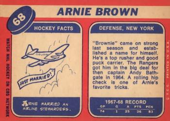 1968-69 Topps #68 Arnie Brown Back