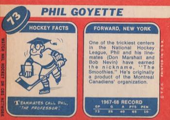 1968-69 Topps #73 Phil Goyette Back