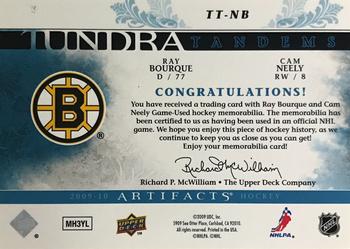 2009-10 Upper Deck Artifacts - Tundra Tandems #TT-NB Ray Bourque / Cam Neely  Back