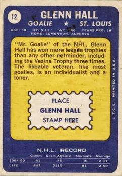 1969-70 Topps #12 Glenn Hall Back