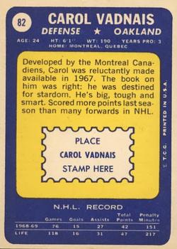 1969-70 Topps #82 Carol Vadnais Back