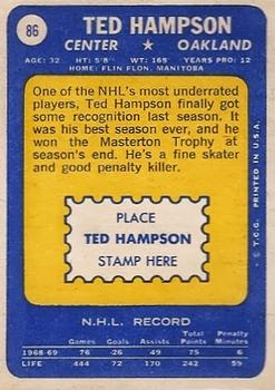 1969-70 Topps #86 Ted Hampson Back