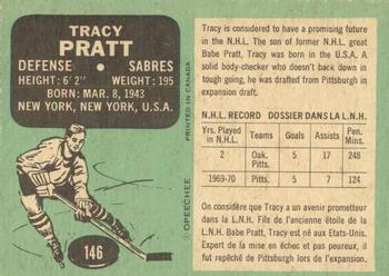 1970-71 O-Pee-Chee #146 Tracy Pratt Back