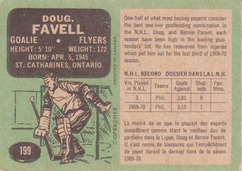 1970-71 O-Pee-Chee #199 Doug Favell Back