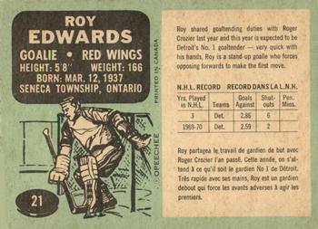 1970-71 O-Pee-Chee #21 Roy Edwards Back