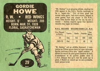 1970-71 O-Pee-Chee #29 Gordie Howe Back