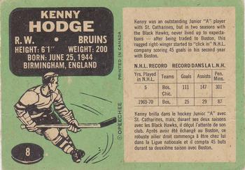 1970-71 O-Pee-Chee #8 Kenny Hodge Back