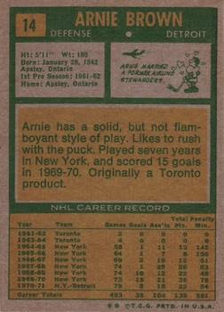 1971-72 Topps #14 Arnie Brown Back