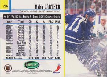1995-96 Parkhurst International - Emerald Ice #206 Mike Gartner Back