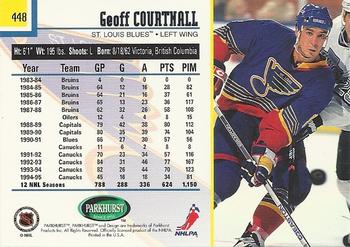 1995-96 Parkhurst International - Emerald Ice #448 Geoff Courtnall Back