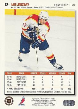 1995-96 Collector's Choice - Player's Club #12 Bill Lindsay Back
