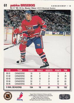 1995-96 Collector's Choice - Player's Club #61 Patrice Brisebois Back