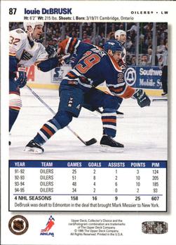 1995-96 Collector's Choice - Player's Club #87 Louie DeBrusk Back