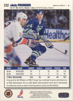 1995-96 Collector's Choice - Platinum Player's Club #232 Chris Pronger Back