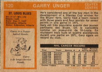 1972-73 O-Pee-Chee #120 Garry Unger Back
