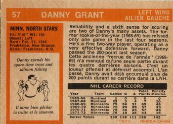 1972-73 O-Pee-Chee #57 Danny Grant Back