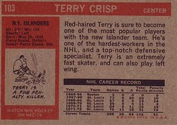 1972-73 Topps #103 Terry Crisp Back