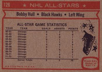 1972-73 Topps #126 Bobby Hull Back