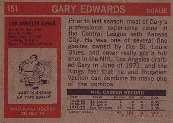 1972-73 Topps #151 Gary Edwards Back