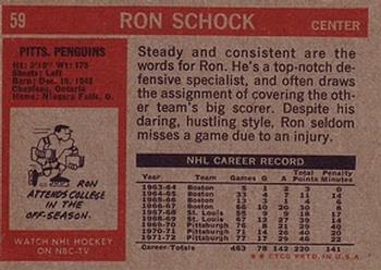 1972-73 Topps #59 Ron Schock Back