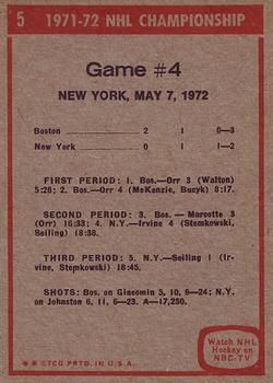 1972-73 Topps #5 1971-72 NHL Playoffs Game 4 Back