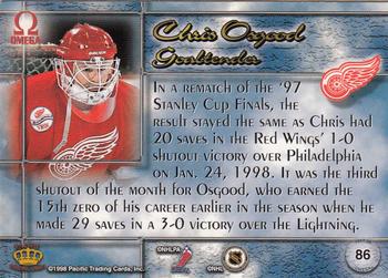 1997-98 Pacific Omega - Copper #86 Chris Osgood Back