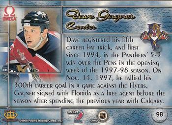 1997-98 Pacific Omega - Copper #98 Dave Gagner Back