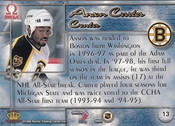 1997-98 Pacific Omega - Gold #13 Anson Carter Back