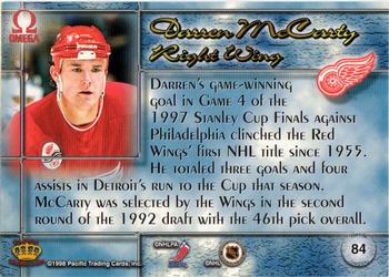 1997-98 Pacific Omega - Gold #84 Darren McCarty Back