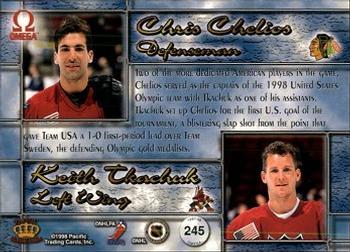 1997-98 Pacific Omega - Ice Blue #245 Chris Chelios / Keith Tkachuk Back