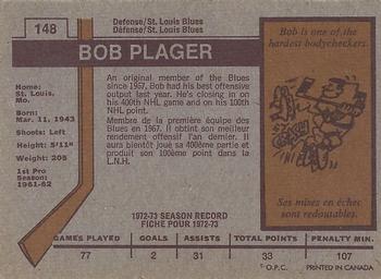 1973-74 O-Pee-Chee #148 Bob Plager Back