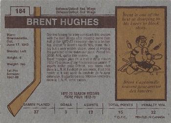 1973-74 O-Pee-Chee #184 Brent Hughes Back